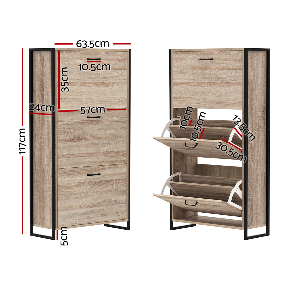 Shoe Storage: Artiss Shoe Rack Cabinet Adjustable Shelves 24 Pairs Tim