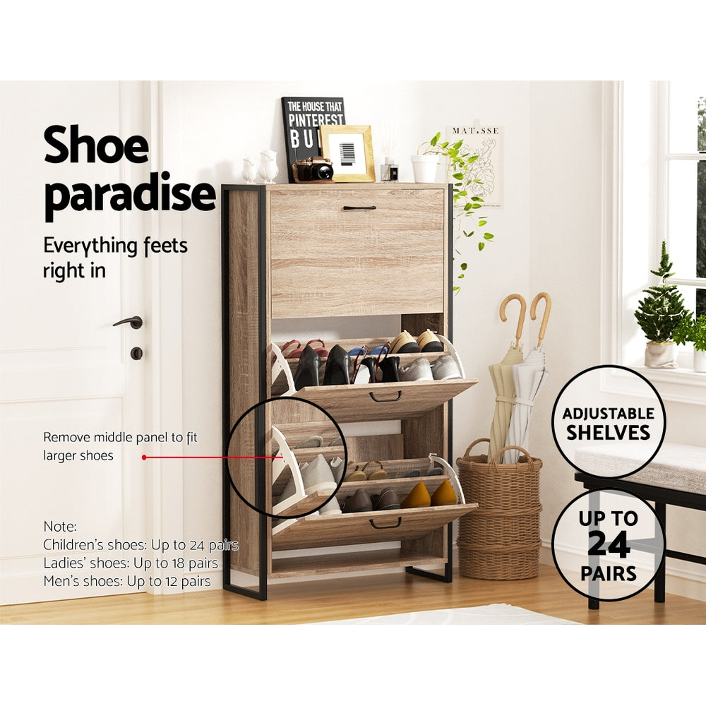Shoe Storage: Artiss Shoe Rack Cabinet Adjustable Shelves 24 Pairs Tim