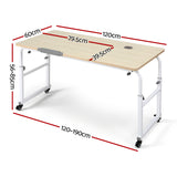 Desktops & Accessories: Artiss Mobile Laptop Desk Overbed Table Adjustable Computer Stand Bedside Cart