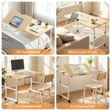 Desktops & Accessories: Artiss Mobile Laptop Desk Overbed Table Adjustable Computer Stand Bedside Cart