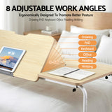 Desktops & Accessories: Artiss Mobile Laptop Desk Overbed Table Adjustable Computer Stand Bedside Cart