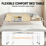 Desktops & Accessories: Artiss Mobile Laptop Desk Overbed Table Adjustable Computer Stand Bedside Cart