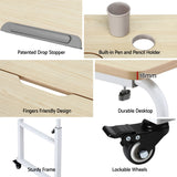 Desktops & Accessories: Artiss Mobile Laptop Desk Overbed Table Adjustable Computer Stand Bedside Cart