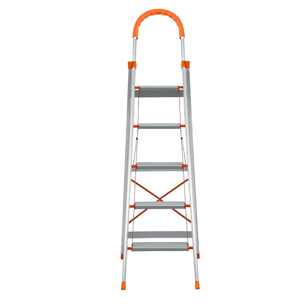 Ladders & Scaffolding: Giantz 5 Step Ladder Multi-Purpose Folding Aluminium Light Weight Non Slip Platform