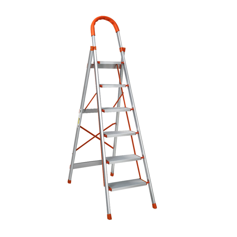 Ladders & Scaffolding: Giantz 6 Step Ladder Multi-Purpose Folding Aluminium Light Weight Non Slip Platform