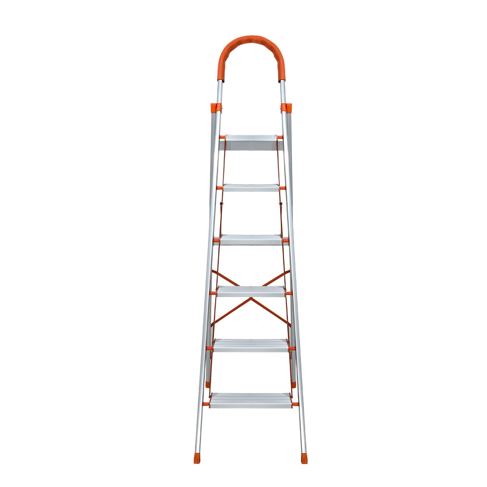 Ladders & Scaffolding: Giantz 6 Step Ladder Multi-Purpose Folding Aluminium Light Weight Non Slip Platform