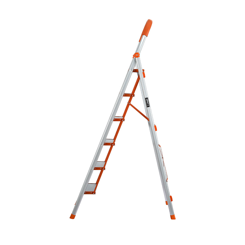 Ladders & Scaffolding: Giantz 6 Step Ladder Multi-Purpose Folding Aluminium Light Weight Non Slip Platform