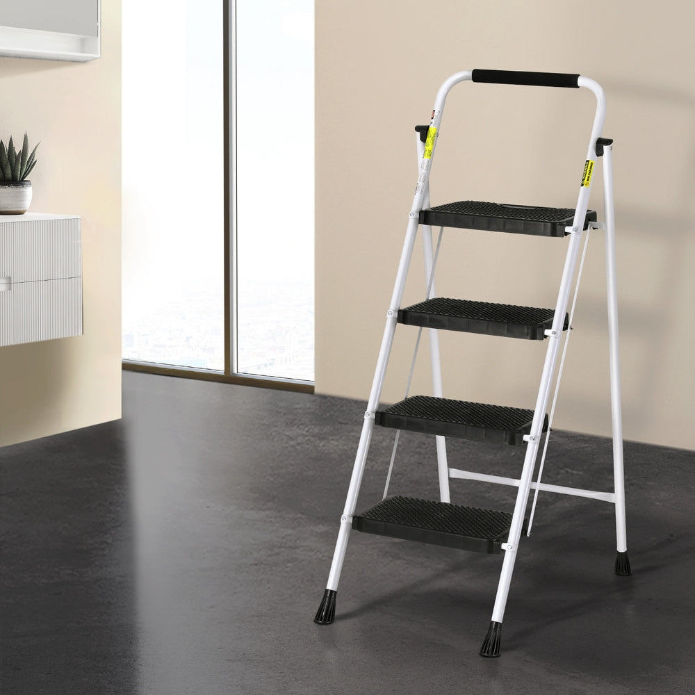 Ladders & Scaffolding: Giantz 4 Step Ladder Multi-Purpose Folding Steel Light Weight Platform