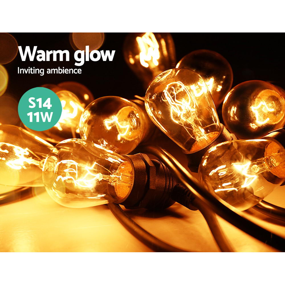 Outdoor Decorations & Lights: 38m LED Festoon String Lights Outdoor Christmas Wedding Waterproof Garden Decor