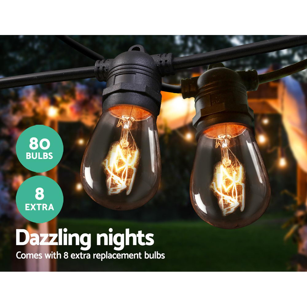 Outdoor Decorations & Lights: 74m LED Festoon String Lights Outdoor Christmas Wedding Waterproof Garden Decor