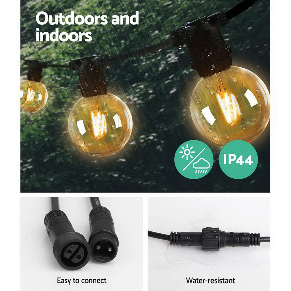 Outdoor Decorations & Lights: Jingle Jollys 77m LED Festoon Lights Sting Lighting Kits Wedding Outdoor Party