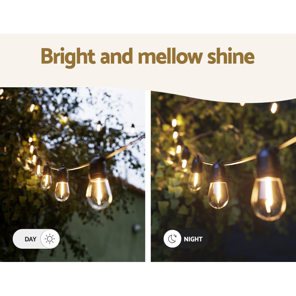 Outdoor Decorations & Lights: 37m Festoon Lights Christmas Fairy String Lights Outdoor Party Garden Decor