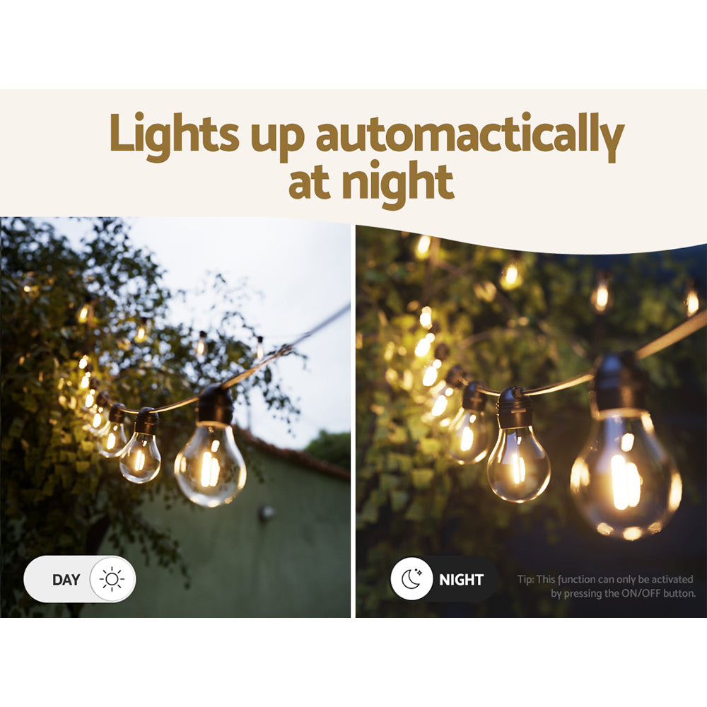 Outdoor Decorations & Lights: 17m Solar Festoon Lights Outdoor LED String Light Christmas Decorations Party