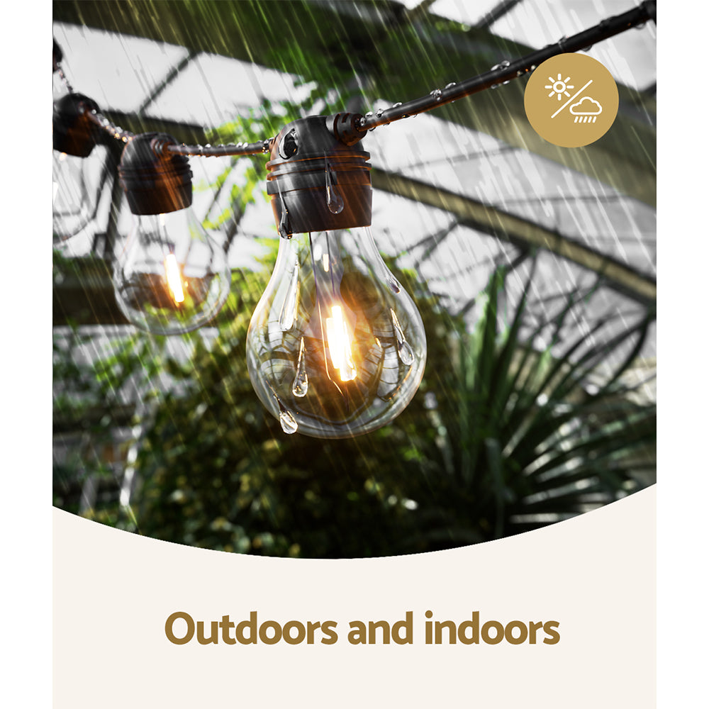 Outdoor Decorations & Lights: 17m Solar Festoon Lights Outdoor LED String Light Christmas Decorations Party