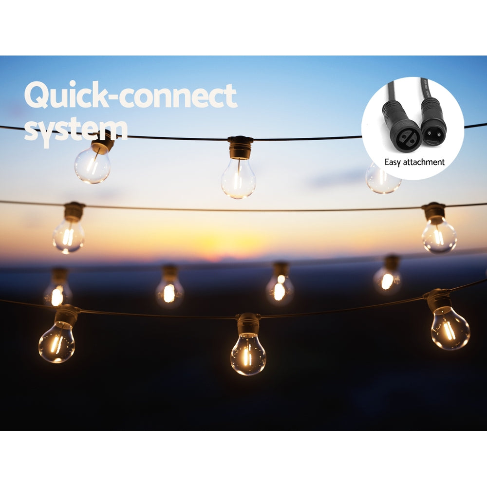 Outdoor Decorations & Lights: 50m Solar Festoon Lights Outdoor LED String Light Chritsmas Decor Party
