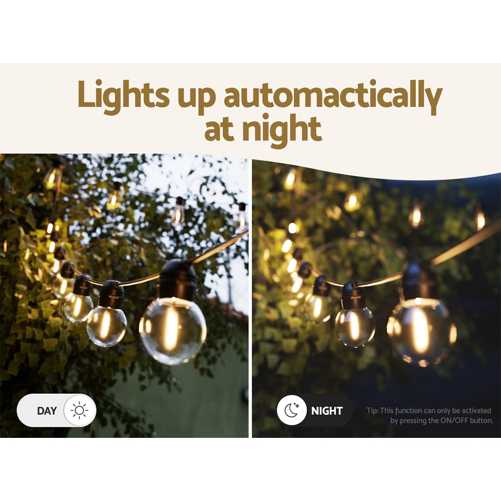 Outdoor Decorations & Lights: 17m Solar Festoon Lights Outdoor LED String Light Christmas Wedding Decor