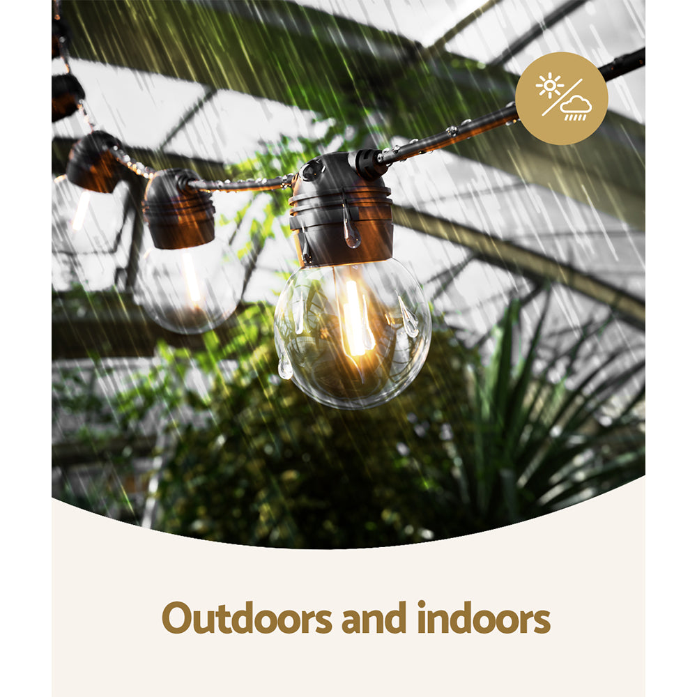 Outdoor Decorations & Lights: 17m Solar Festoon Lights Outdoor LED String Light Christmas Wedding Decor