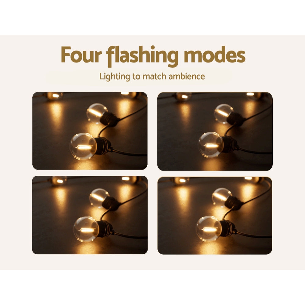 Outdoor Decorations & Lights: 23m Solar Festoon Lights Outdoor LED String Light Xmas Wedding Garden Party