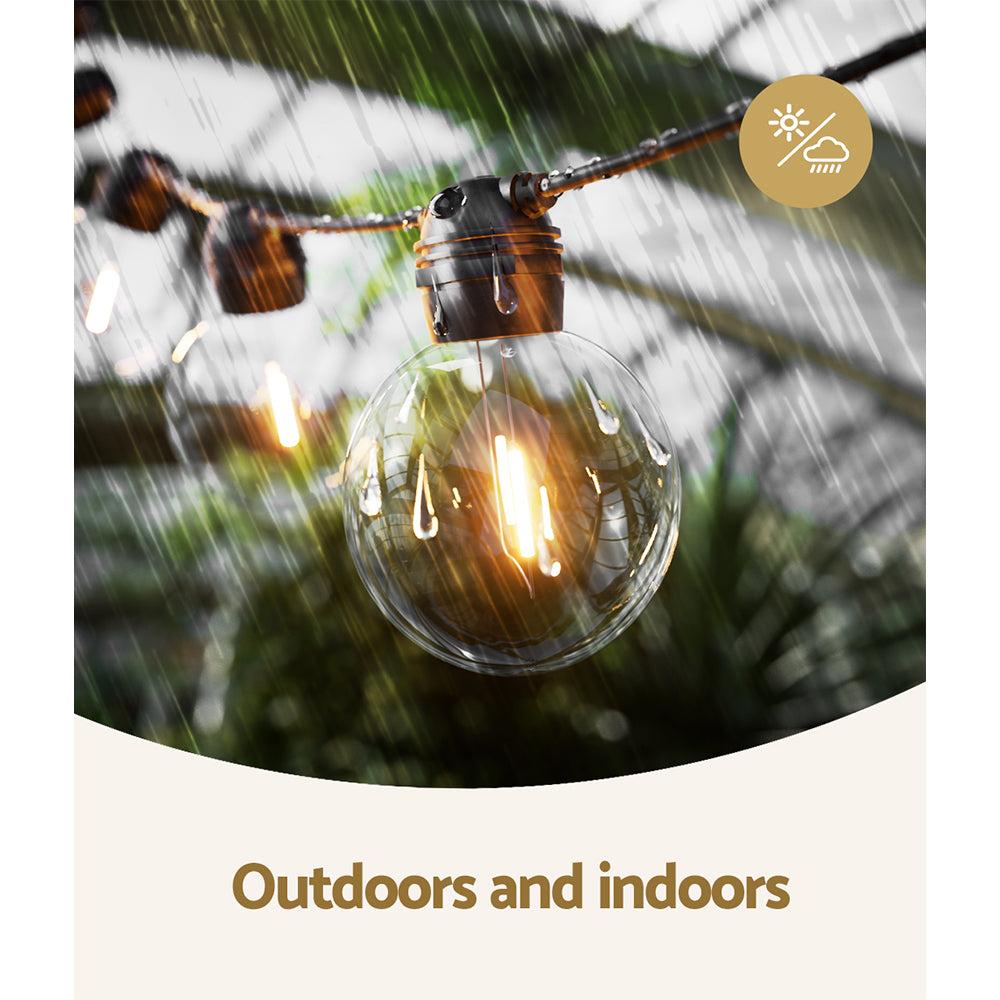 Outdoor Decorations & Lights: 17m Solar Festoon Lights Outdoor LED String Light Wedding Christmas Party