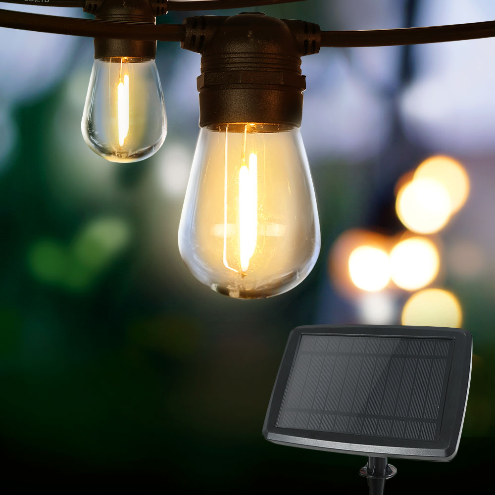 Outdoor Decorations & Lights: 17m Solar Festoon Lights Outdoor LED String Light Christmas Party Garden Decor