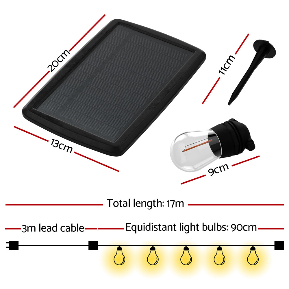 Outdoor Decorations & Lights: 17m Solar Festoon Lights Outdoor LED String Light Christmas Party Decor 2pcs