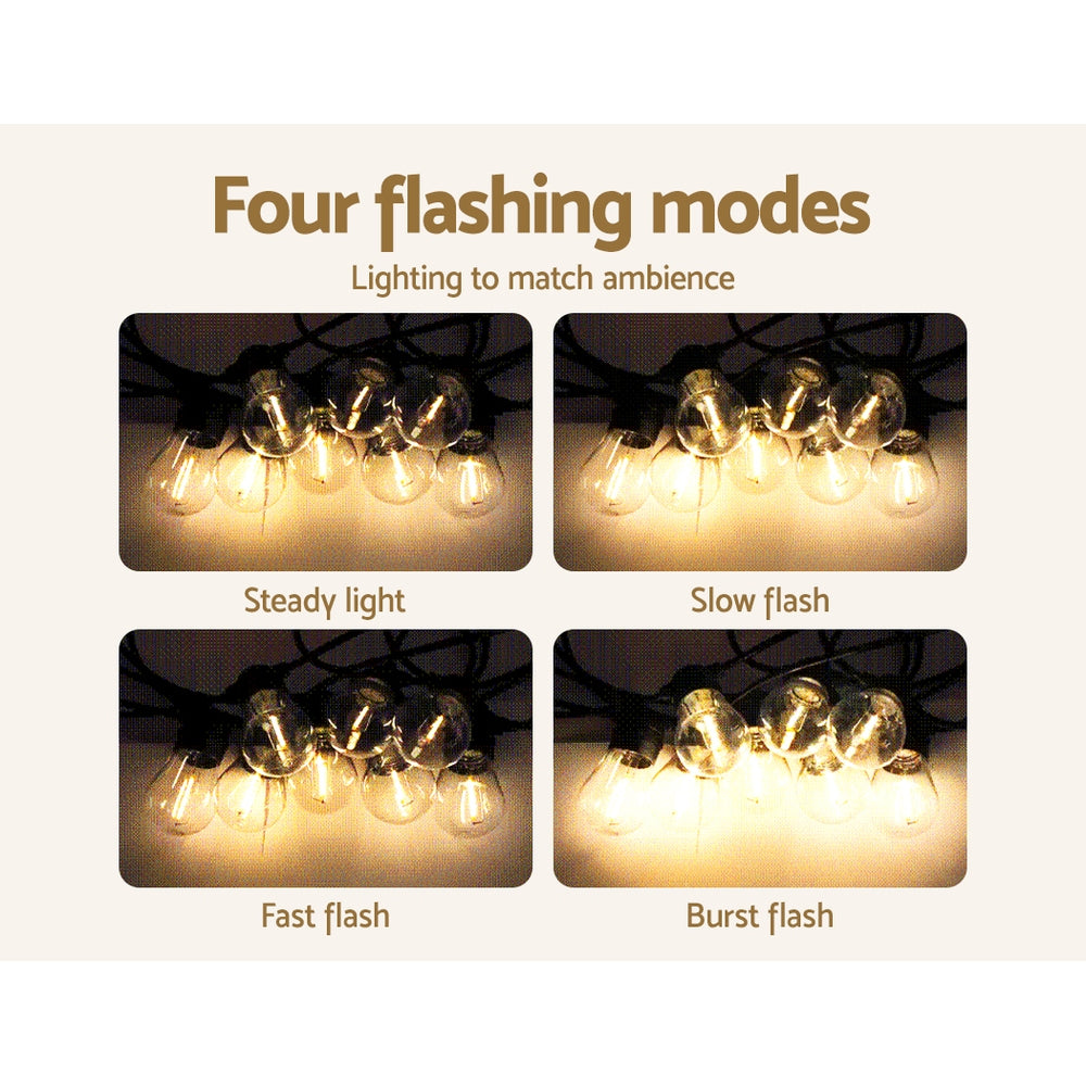 Outdoor Decorations & Lights: 17m Solar Festoon Lights Outdoor LED String Light Christmas Party Decor 2pcs