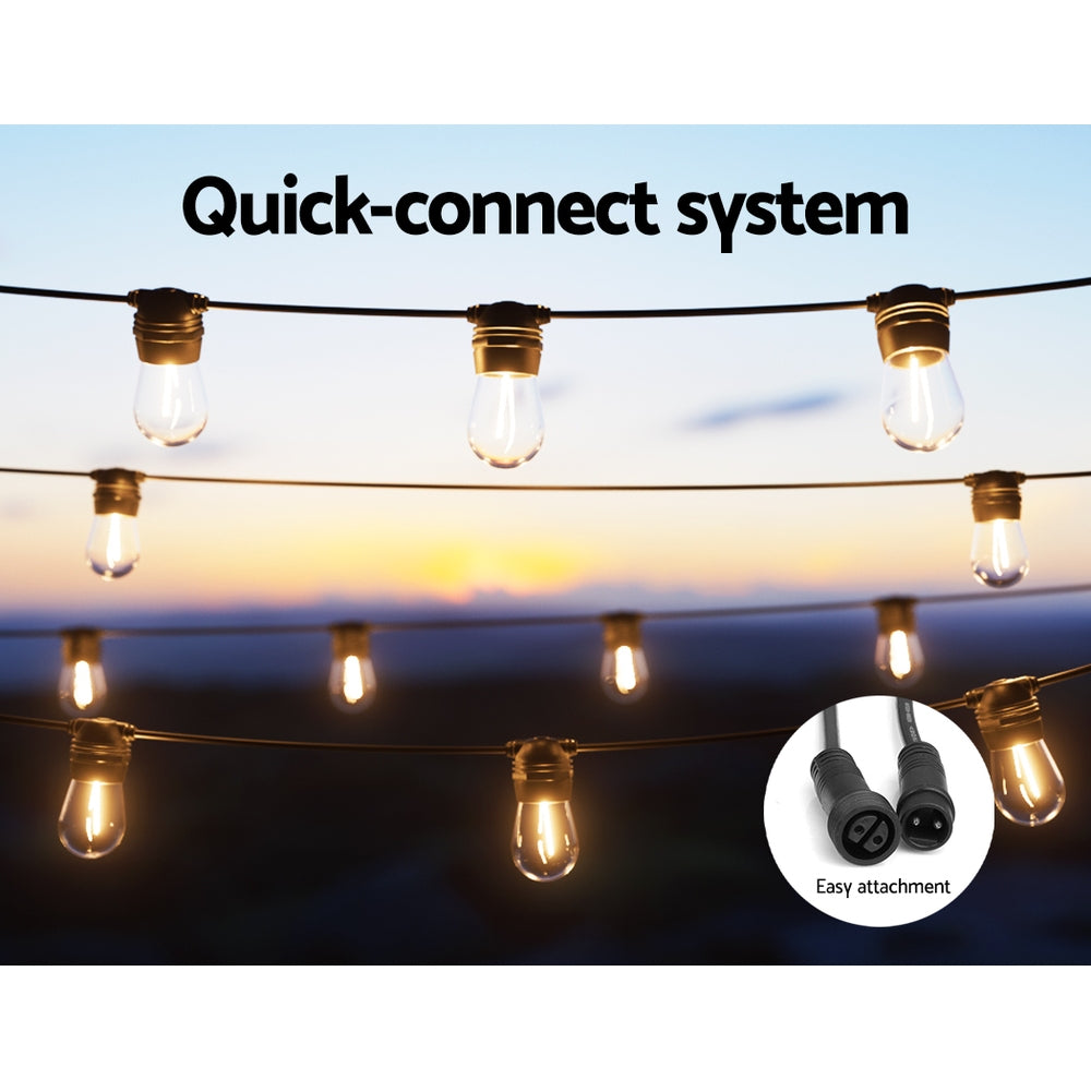 Outdoor Decorations & Lights: 17m Solar Festoon Lights Outdoor LED String Light Christmas Party Decor 2pcs