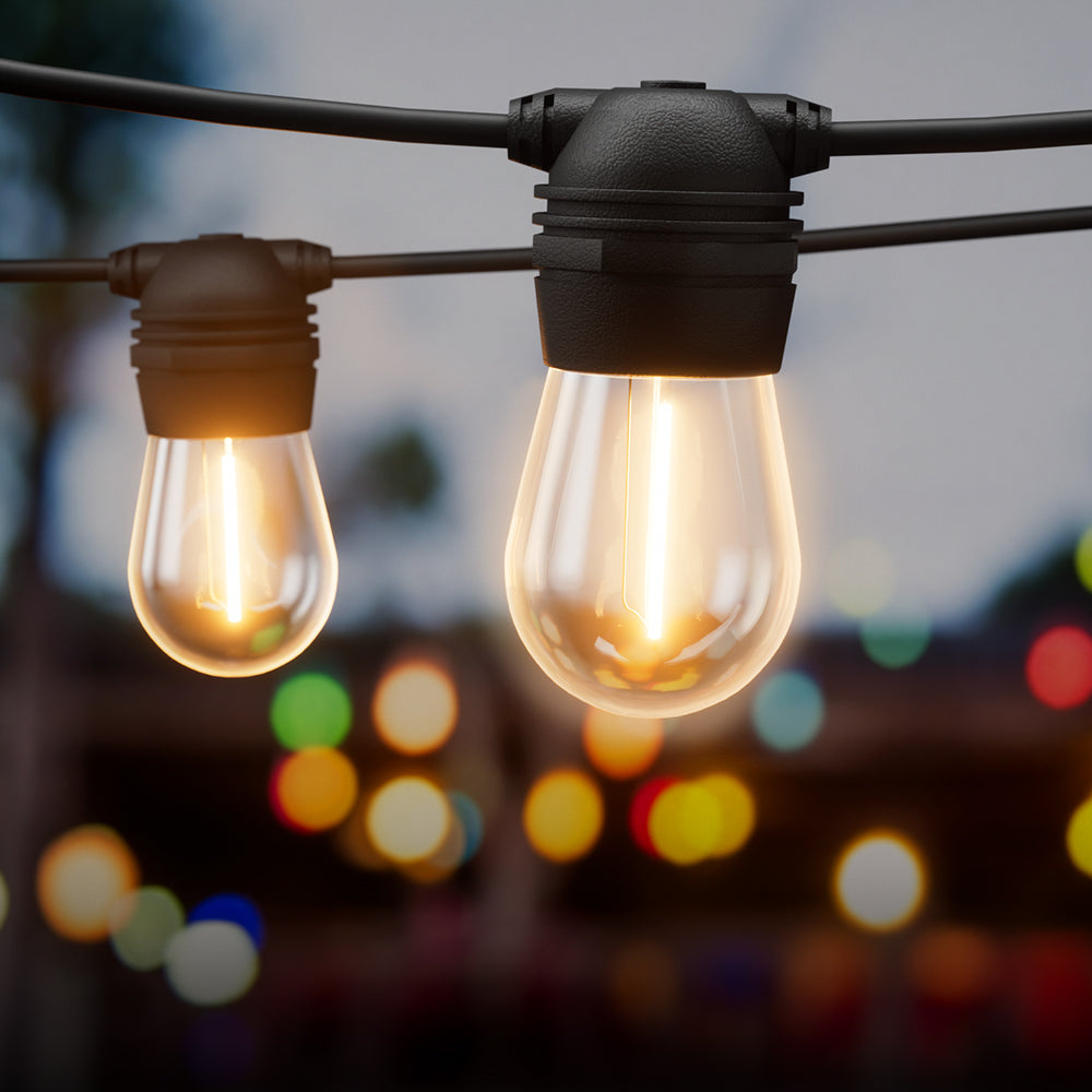 Outdoor Decorations & Lights: 41m Solar Festoon Lights Outdoor LED String Light Christmas Party Decorations