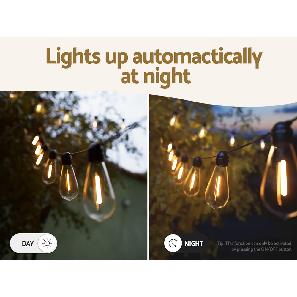 Outdoor Decorations & Lights: 17m Solar Festoon Lights Outdoor LED String Light Christmas Party Decor