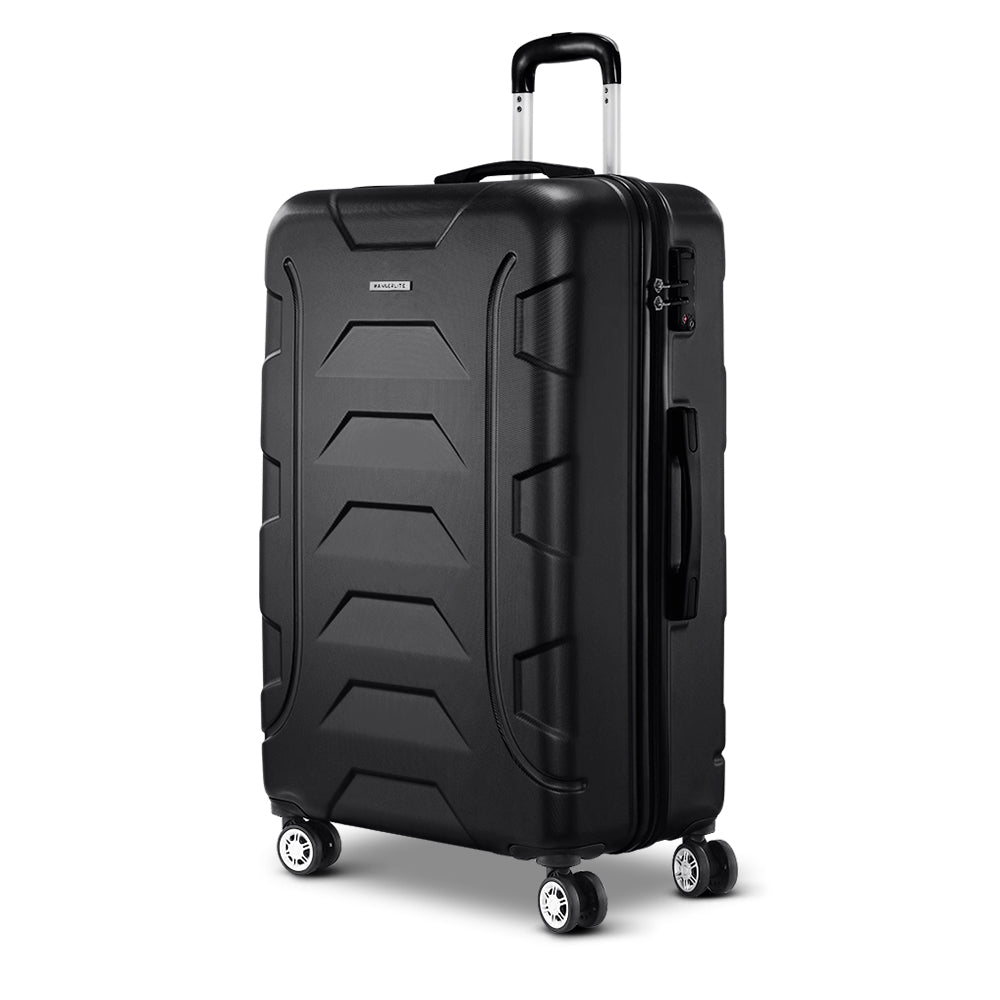 Suitcases: Wanderlite 28 Inch Luggage with TSA Lock Spinner Travel Suitcase Carry On Hard Shell Luggage Case Black