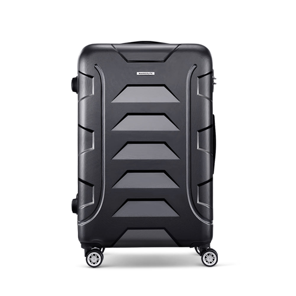 Suitcases: Wanderlite 28 Inch Luggage with TSA Lock Spinner Travel Suitcase Carry On Hard Shell Luggage Case Black