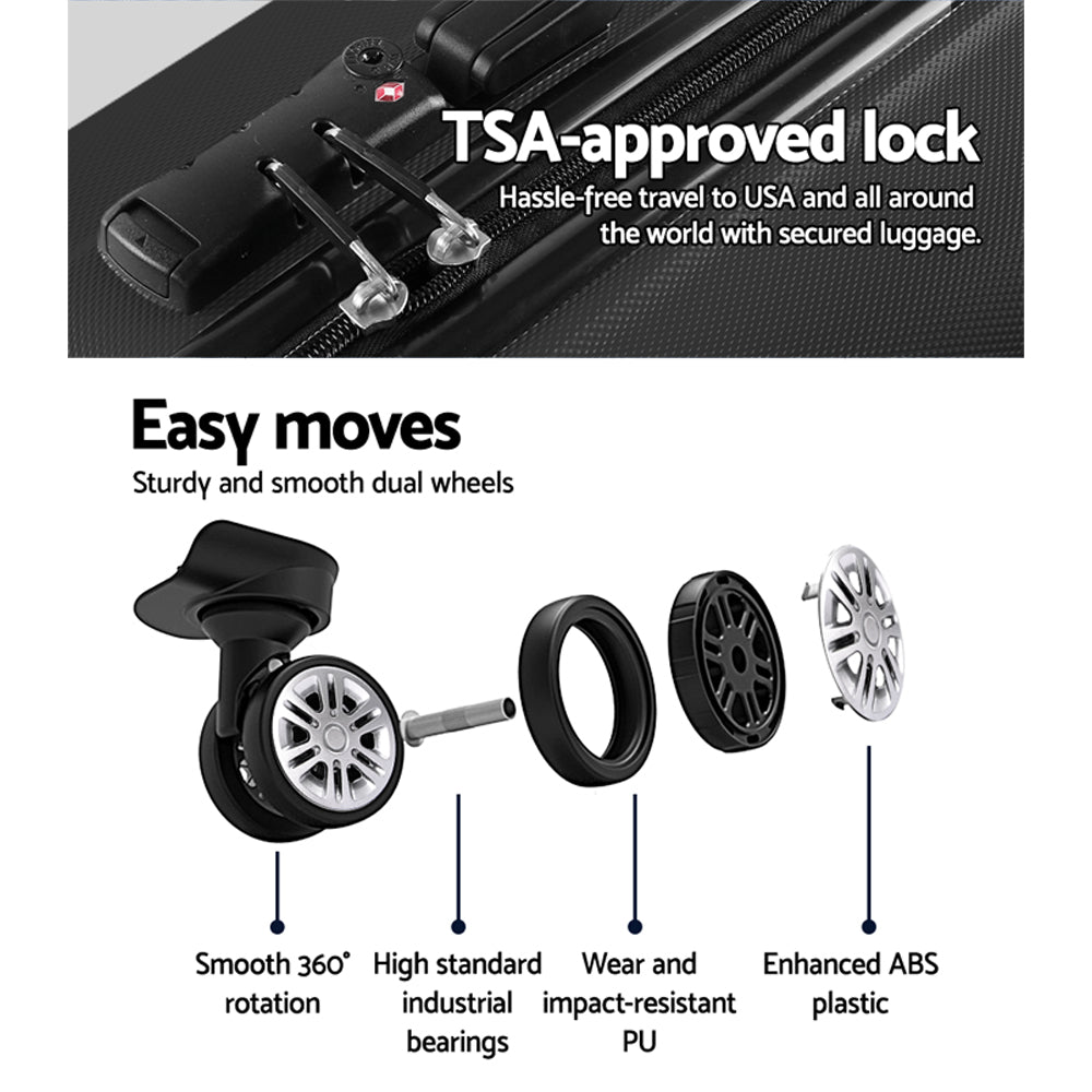 Suitcases: Wanderlite 28 Inch Luggage with TSA Lock Spinner Travel Suitcase Carry On Hard Shell Luggage Case Black