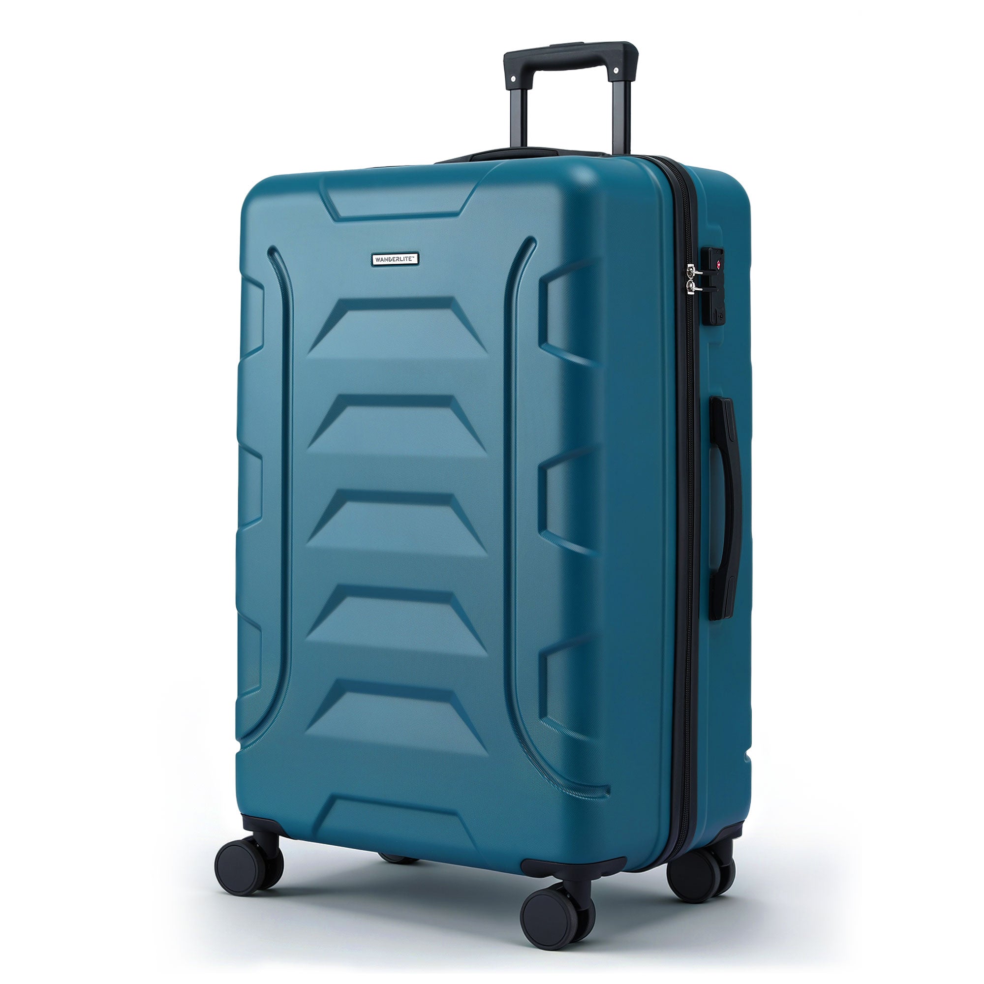 Suitcases: Wanderlite 28" Luggage Suitcase Trolley Travel TSA Lightweight Hard Case Teal