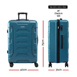 Wanderlite 28" Luggage Suitcase Trolley Travel TSA Lightweight Hard Case Teal