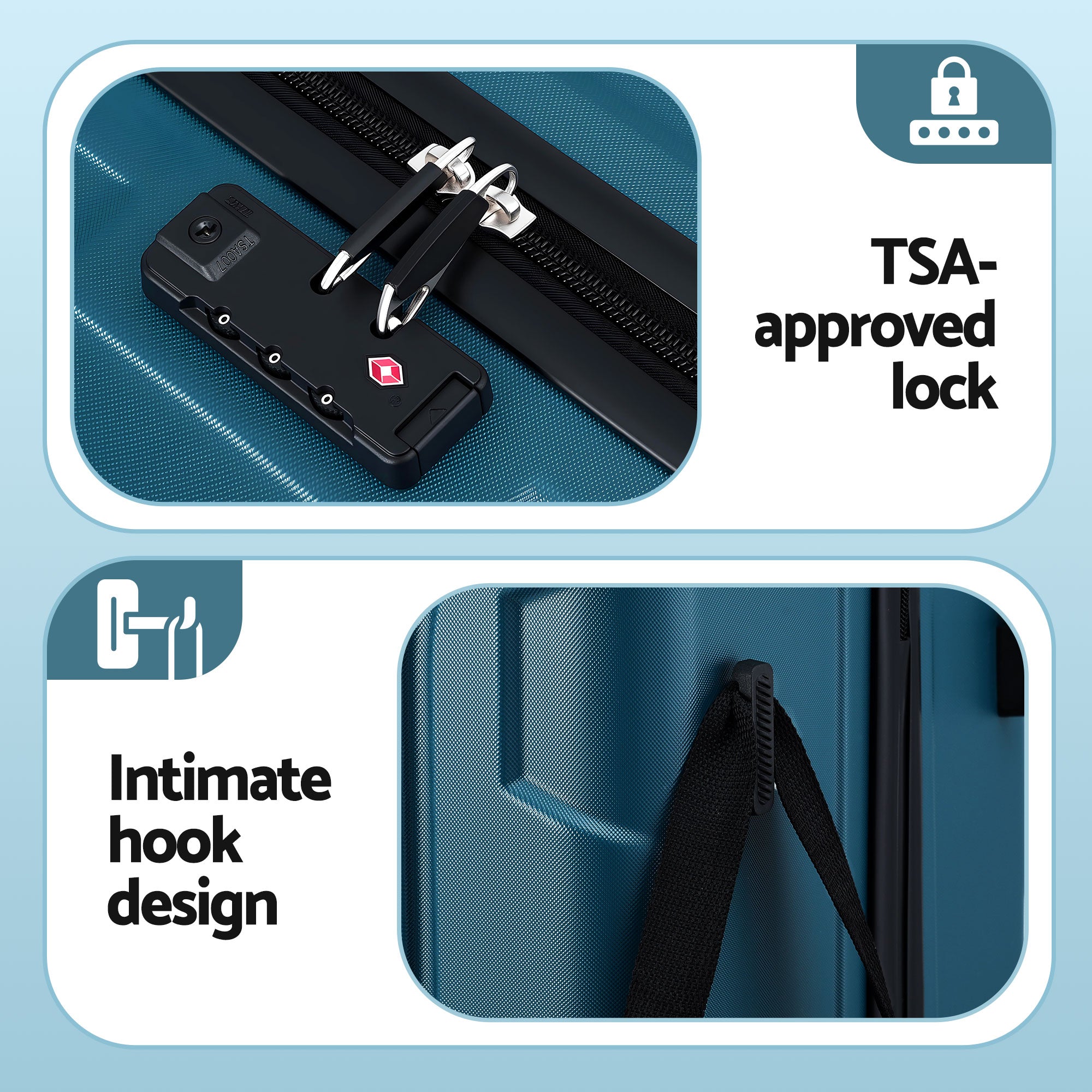 Suitcases: Wanderlite 28" Luggage Suitcase Trolley Travel TSA Lightweight Hard Case Teal