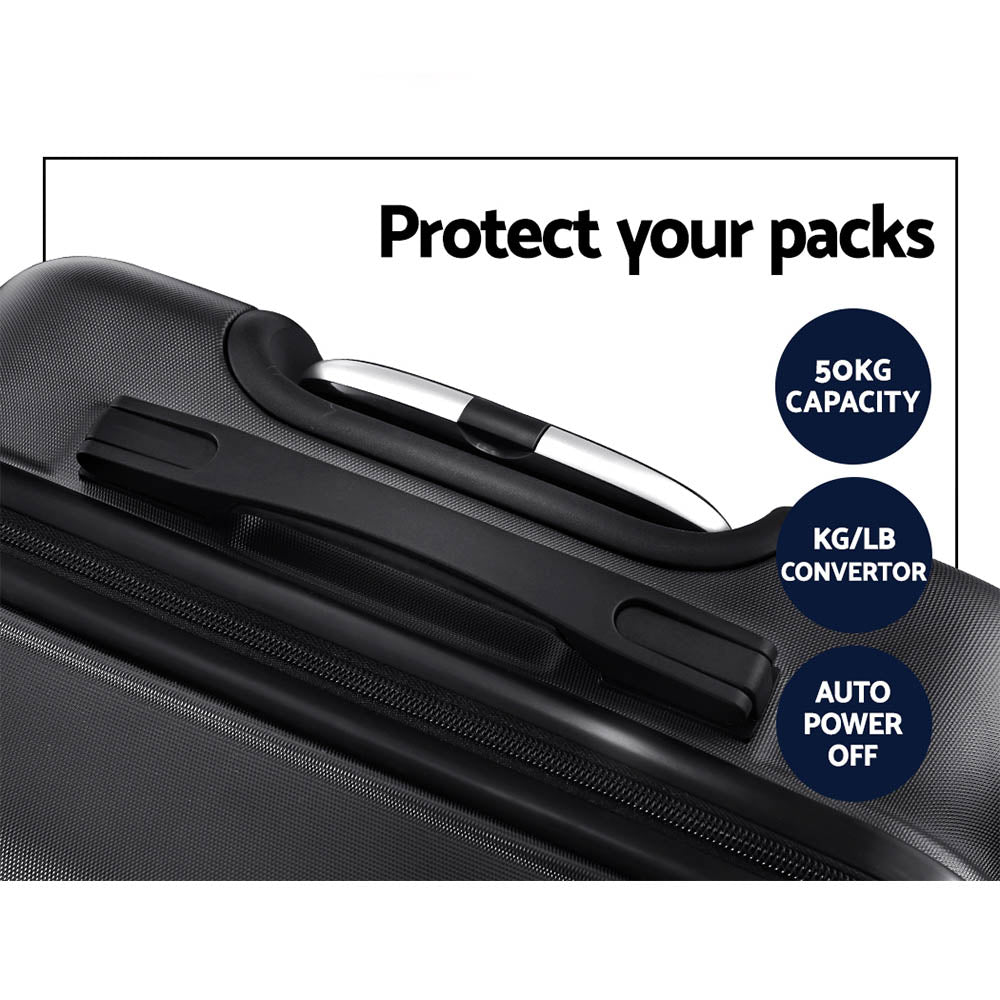 Suitcases: Wanderlite 3Set 20-24-28 Inch Luggage with TSA Lock Spinner Carry On Hard Shell Travel Suitcase Luggage Case Black
