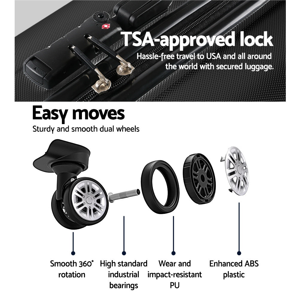Suitcases: Wanderlite 28 Inch Luggage with TSA Lock Spinner Carry On Hard Shell Travel Suitcase Luggage Case Black