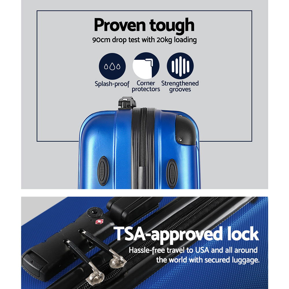 Suitcases: Wanderlite 28 Inch Luggage with TSA Lock Spinner Carry On Hard Shell Travel Suitcase Luggage Case Blue