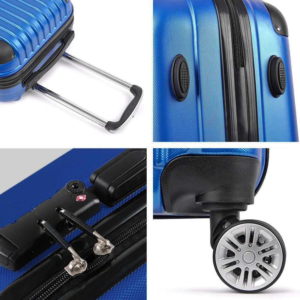 Suitcases: Wanderlite 28 Inch Luggage with TSA Lock Spinner Carry On Hard Shell Travel Suitcase Luggage Case Blue