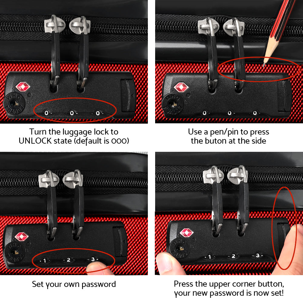 Suitcases: Wanderlite 20-28 Inch Luggage 2Set with TSA Lock Spinner Carry On Hard Shell Travel Suitcase Luggage Case Red