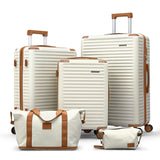 Suitcases: Wanderlite 5pcs Luggage Suitcase Set Trolley Travel TSA Lightweight Hard Case
