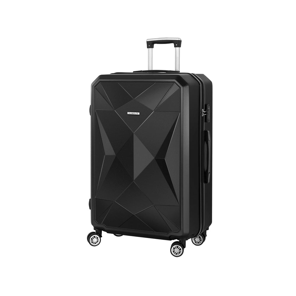 Suitcases: Wanderlite 28-inch Luggage Set with TSA Lock�ABS Hard Shell Travel Suitcase Organiser Luggage Case Black