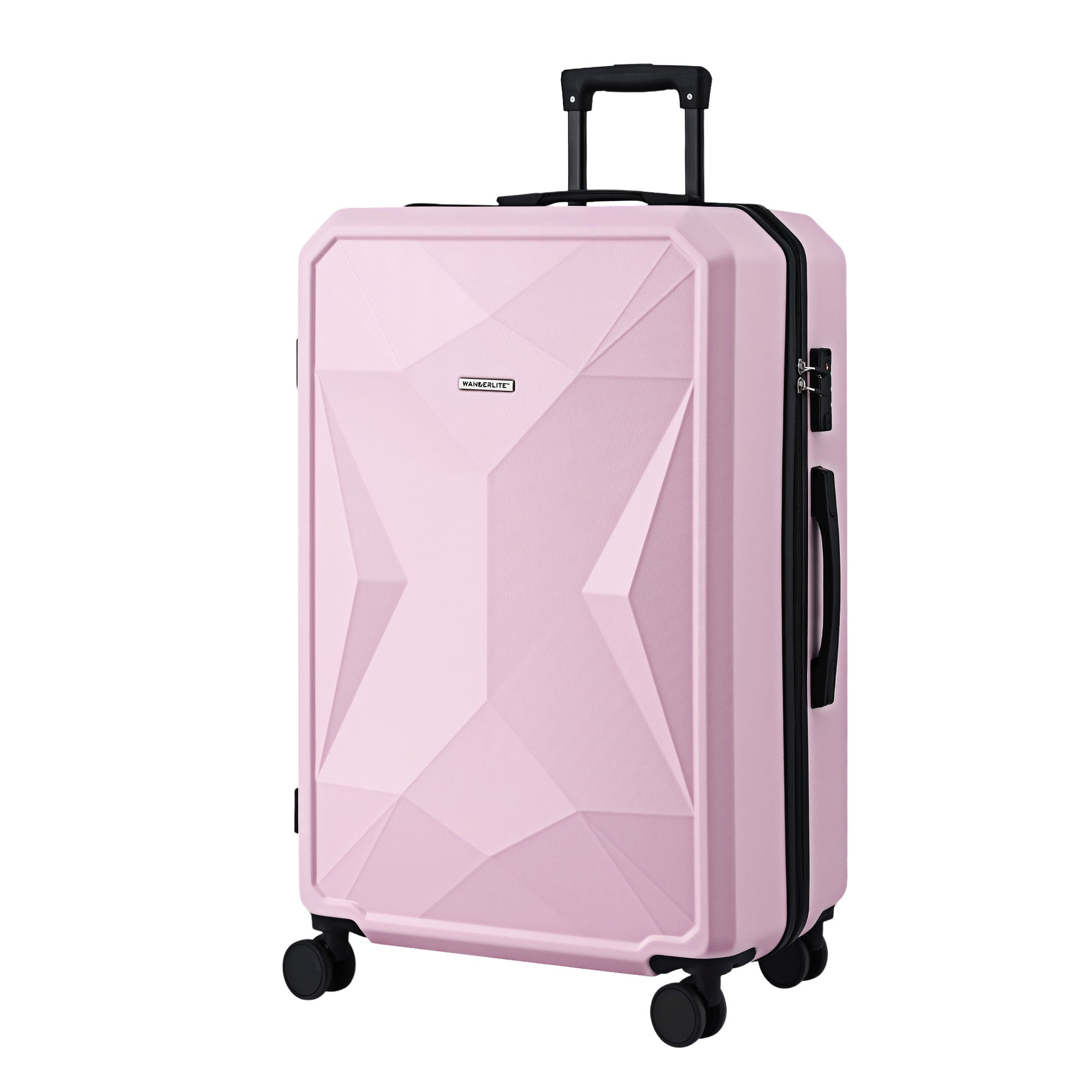 Suitcases: Wanderlite 28" Luggage Suitcase Trolley Travel Lightweight TSA Hardshell Pink