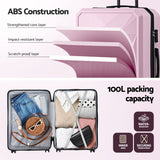 Wanderlite 28" Luggage Suitcase Trolley Travel Lightweight TSA Hardshell Pink