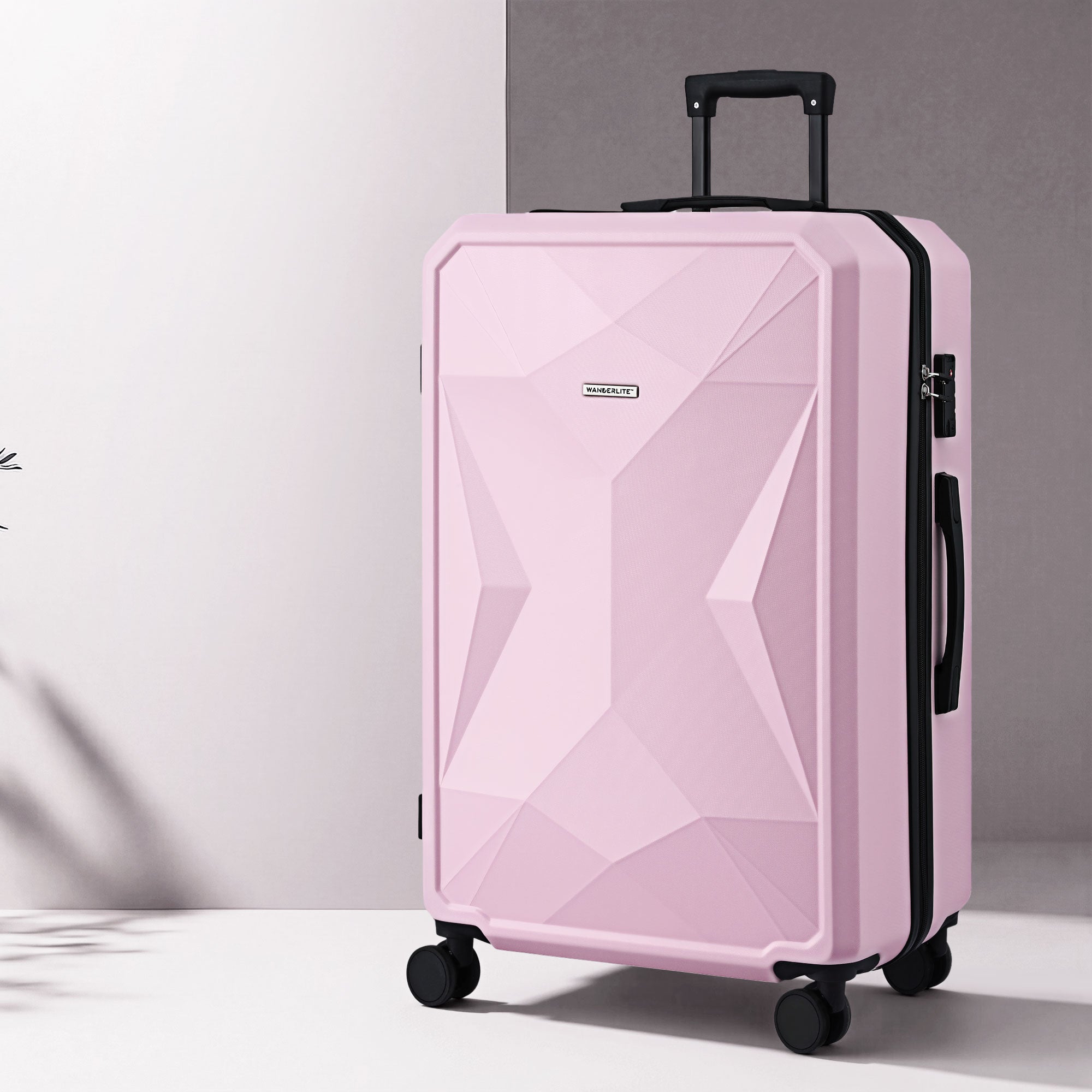 Suitcases: Wanderlite 28" Luggage Suitcase Trolley Travel Lightweight TSA Hardshell Pink