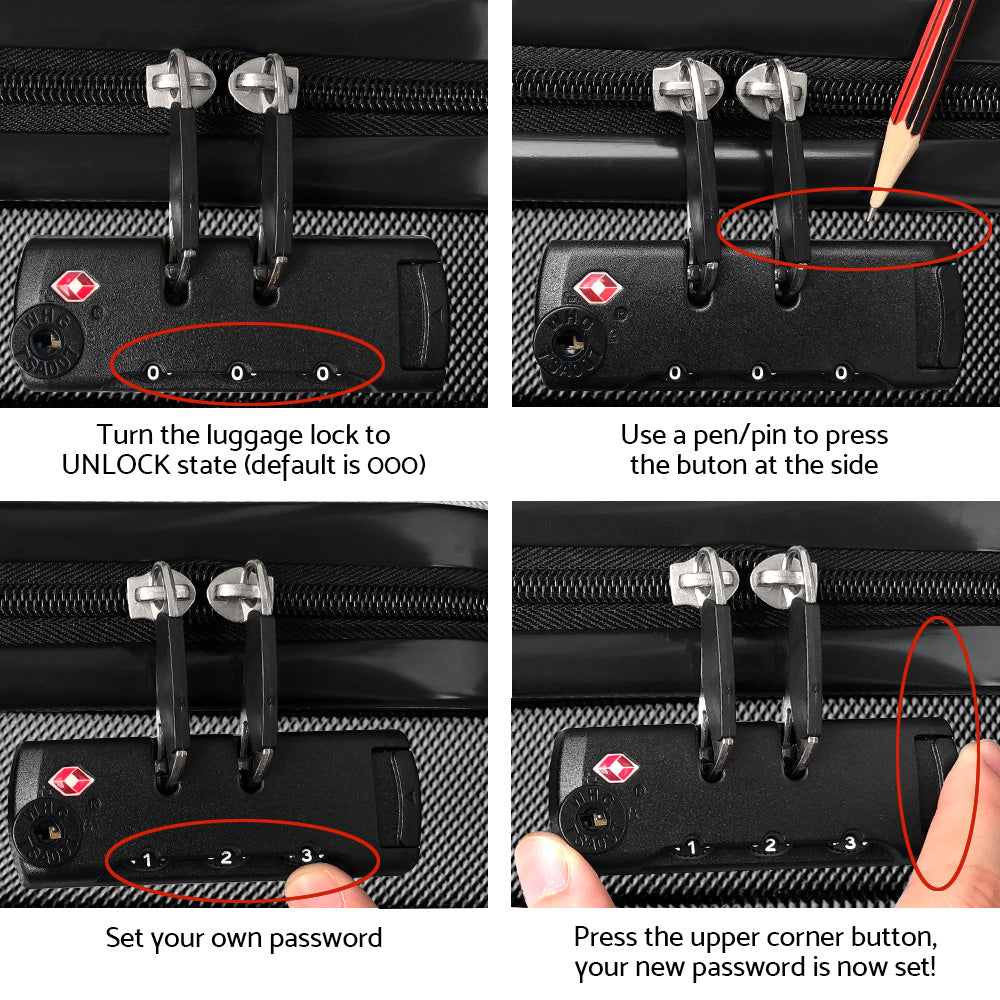 Suitcases: Wanderlite 2Set 20-28 Inch Luggage with TSA Lock Spinner Travel Suitcase Carry On Hard Shell Luggage Case Black
