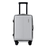 Suitcases: Wanderlite 20" Luggage Suitcase Front Pocket Travel Carry On Dual TSA Silver