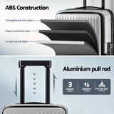 Suitcases: Wanderlite 20" Luggage Suitcase Front Pocket Travel Carry On Dual TSA Silver