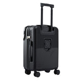 Wanderlite 20" Luggage Suitcase Front Pocket Travel Carry On TSA Black