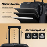 Wanderlite 20" Luggage Suitcase Front Pocket Travel Carry On TSA Black